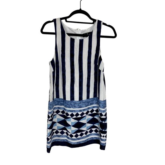 Lulu's blue & ivory Multitask Queen shift mini dress size XS - Picture 1 of 9